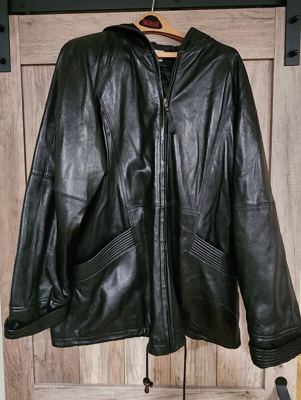 SONOMA Genuine Leather Hooded Jacket - Black